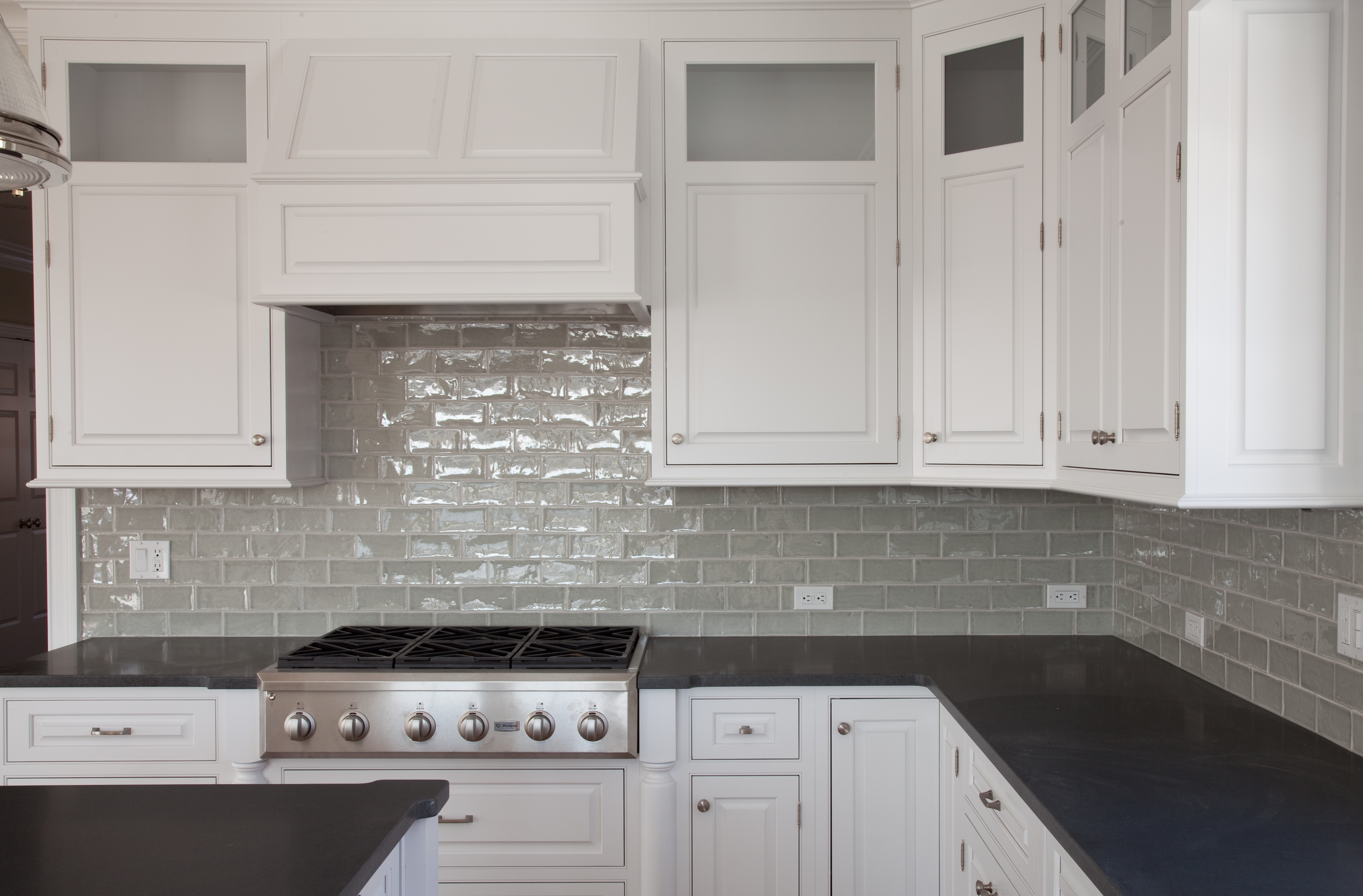White kitchen cabinetry and millwork finished by A.G. Williams