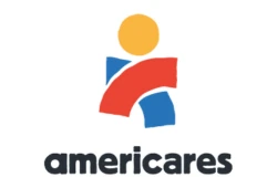 Americares logo featuring a colorful abstract figure