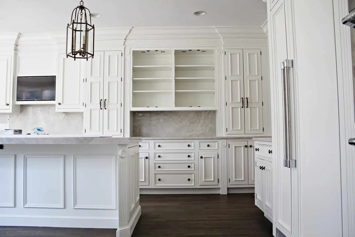 Finished interior kitchen painting and cabinet work.