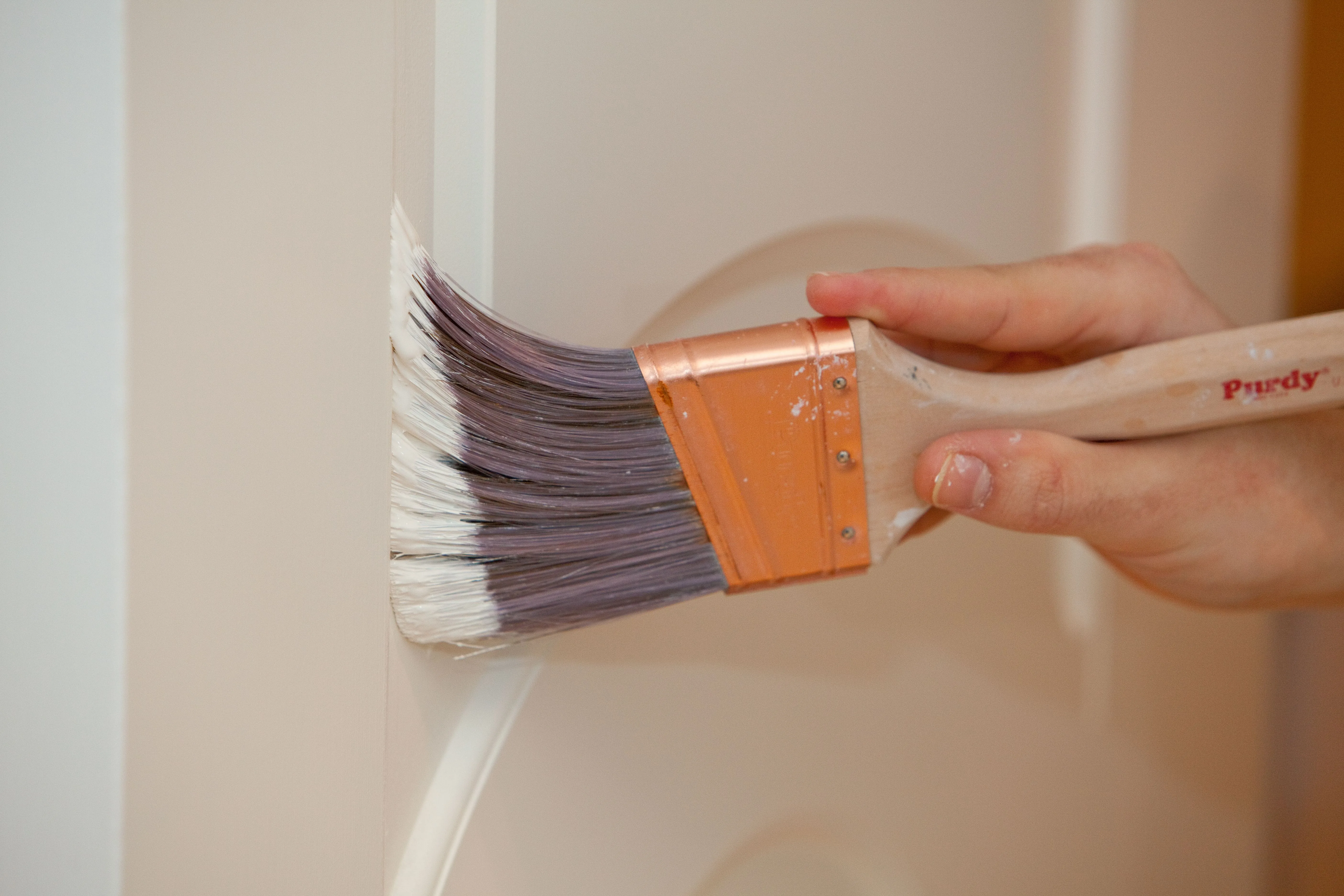Close paint detail showing careful interior finish work.